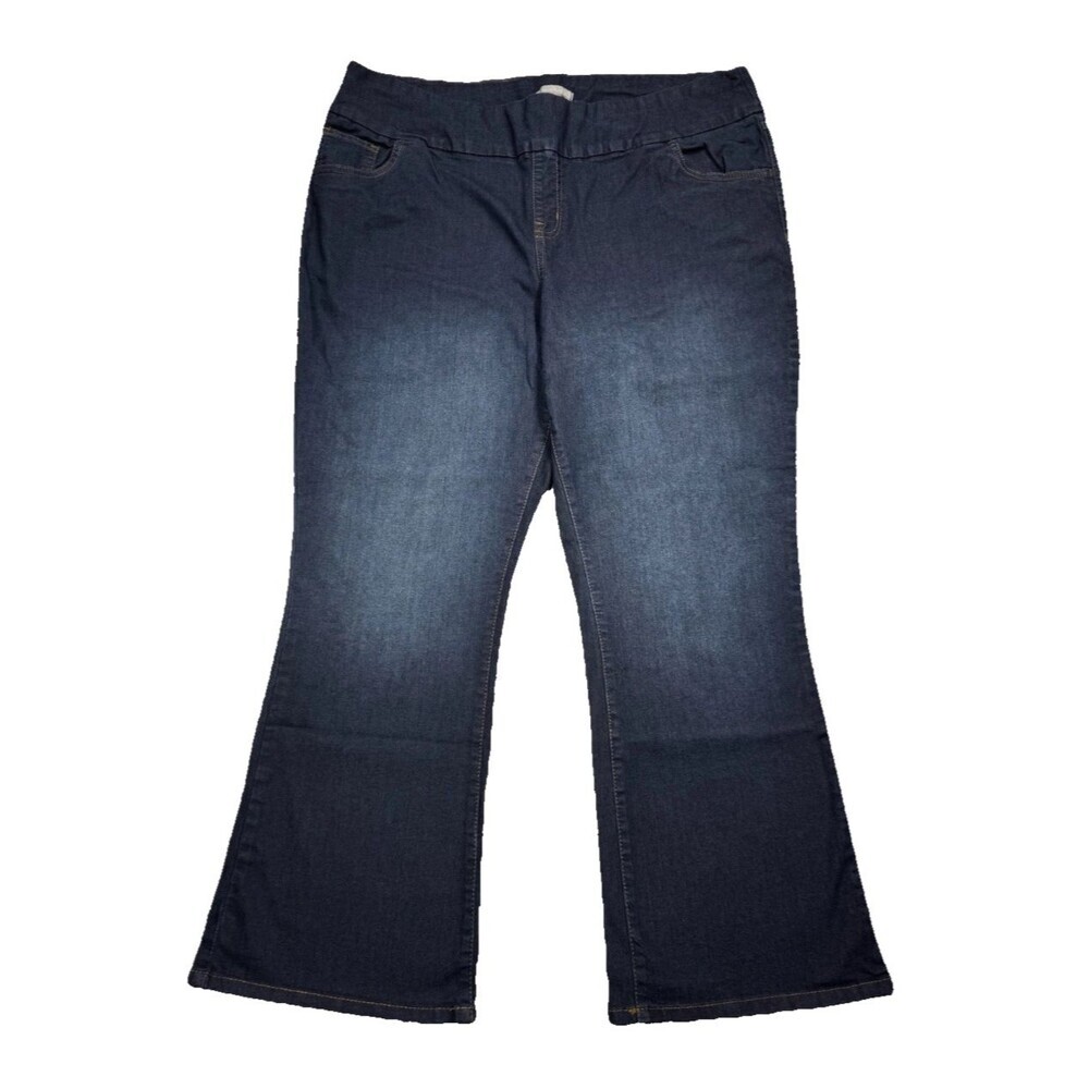 Woman Within Pull On Bootcut Jeans Plus 18/20WP (38x27) Blue Womens Denim